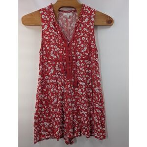 Spiritual Gangster‎ Women's Large Romper Red Breezy Challis Floral Print